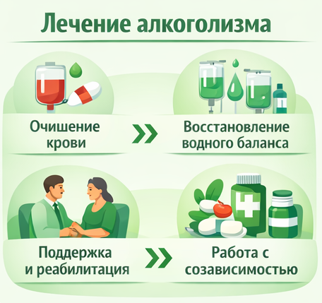 лечение алкоголизма в Щучьем этапы